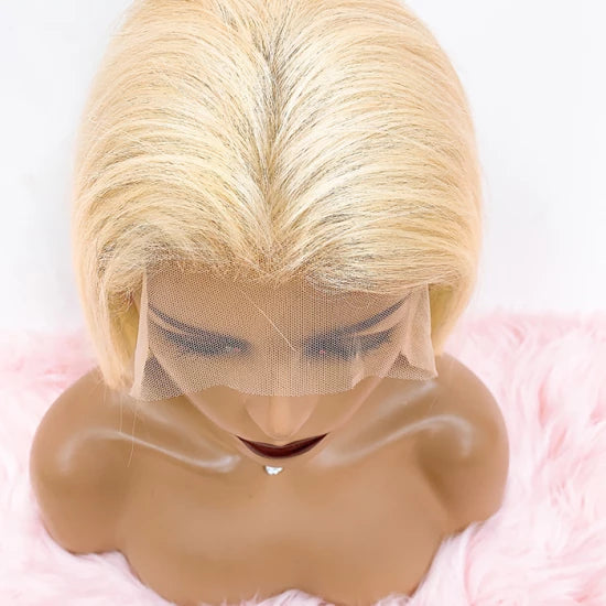Eloisha Blonde 613 Silky Straight 13x4 Compact Frontal Lace Glueless Wig HD Lace Wig 200% Density