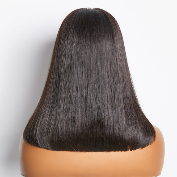 Silky Blunt Cut Bob Glueless 5x5 Closure HD Lace Shoulder length Bob Wig Human Hair