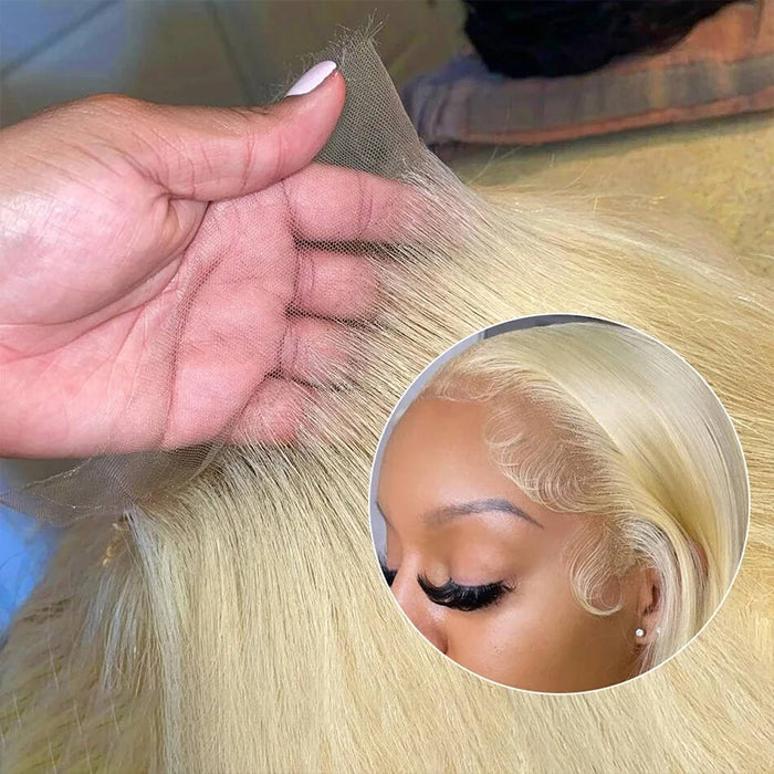 Eloisha Skinline Blonde 613 Silky Straight 13x6 Frontal Lace Glueless HD Lace Wig