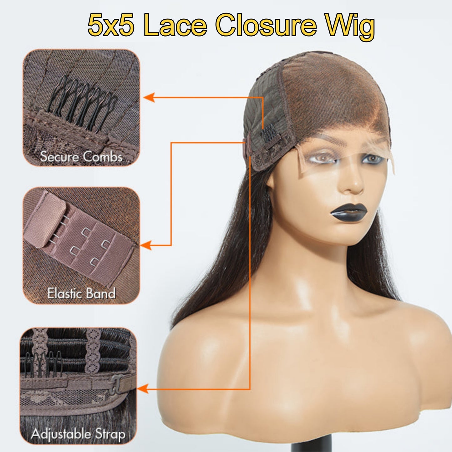 Silky Blunt Cut Bob Glueless 5x5 Closure HD Lace Shoulder length Bob Wig Human Hair