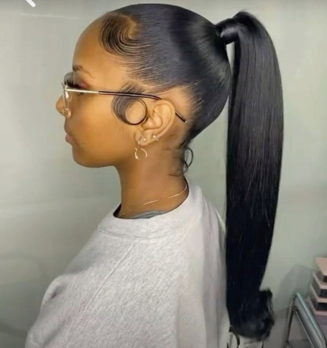 Natural Black Sleek Long Straight Wrap Around Ponytail Hair Extension Virgin Hair