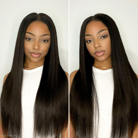 Eloisha Glueless Wig Straight 7x6 Closure HD Lace 100% Human Hair Wig Ready to Go 24"