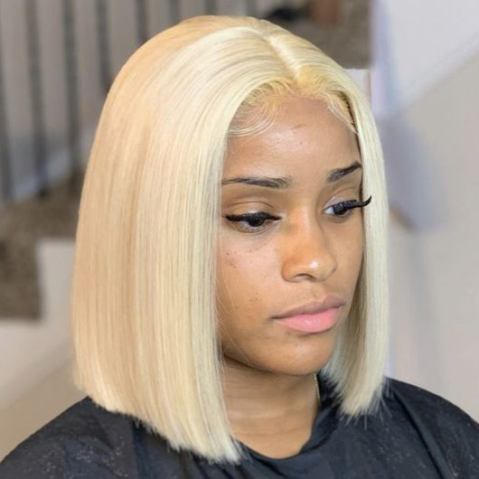 Eloisha Blonde Straight Bob Wigs Human Hair Pre Plucked Glueless HD Lace Wig 200% Density