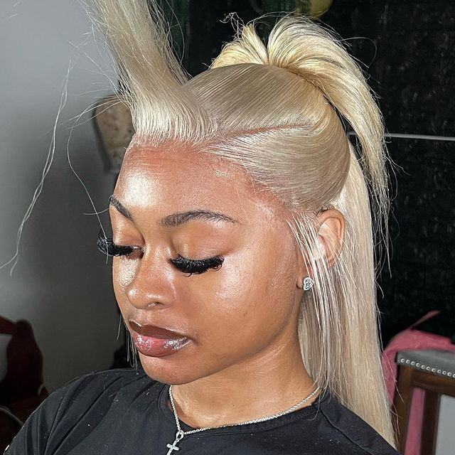 Eloisha Blonde 613 Silky Straight 13x4 Compact Frontal Lace Glueless Wig HD Lace Wig 200% Density