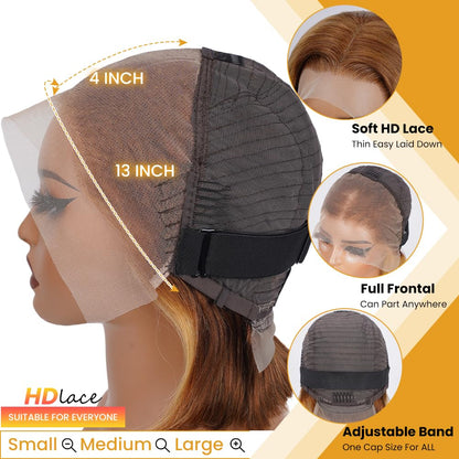 13x4 Premium HD Wig Straight Hair Lace Front Human Hair Wig 200%