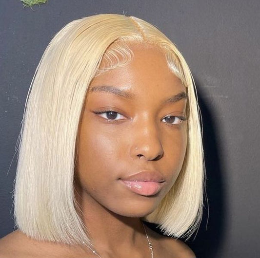 Wear & Go Glueless 613# Blonde Bob Wig 4x6 Straight HD Lace Closure Wig