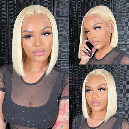 Wear & Go Glueless 613# Blonde Bob Wig 4x6 Straight HD Lace Closure Wig